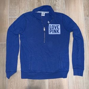 PINK VS Blue Quarter Zip Pullover Sweatshirt